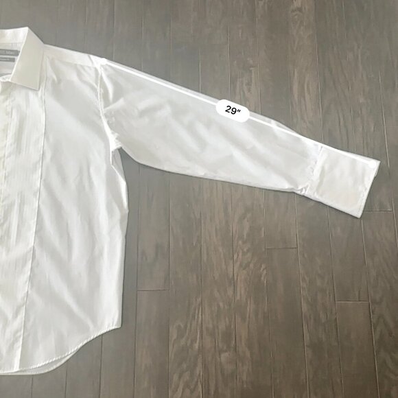 White Men's UK Marks & Spencer Dress Shirt Size 18 x 2 - Picture 5 of 14